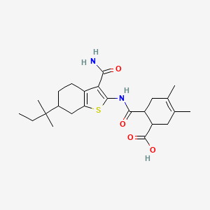 6-({[3-(aminocarbonyl)-6-(1,1-dimethylpropyl)-4,5,6,7-tetrahydro-1-benzothien-2-yl]amino}carbonyl)-3,4-dimethyl-3-cyclohexene-1-carboxylic acid