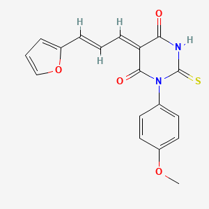 5-[3-(2-furyl)-2-propen-1-ylidene]-1-(4-methoxyphenyl)-2-thioxodihydro-4,6(1H,5H)-pyrimidinedione