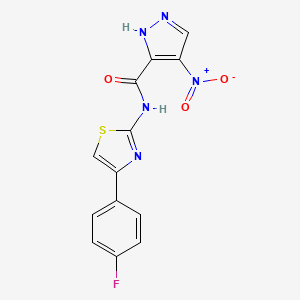 N-[4-(4-fluorophenyl)-1,3-thiazol-2-yl]-4-nitro-1H-pyrazole-3-carboxamide