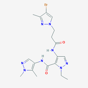 4-{[3-(4-BROMO-3-METHYL-1H-PYRAZOL-1-YL)PROPANOYL]AMINO}-N~5~-(1,5-DIMETHYL-1H-PYRAZOL-4-YL)-1-ETHYL-1H-PYRAZOLE-5-CARBOXAMIDE