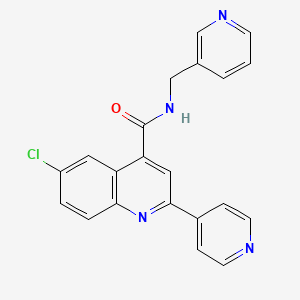 6-CHLORO-N-[(PYRIDIN-3-YL)METHYL]-2-(PYRIDIN-4-YL)QUINOLINE-4-CARBOXAMIDE