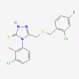 5-{[(2-chloro-4-fluorobenzyl)thio]methyl}-4-(3-chloro-2-methylphenyl)-4H-1,2,4-triazole-3-thiol