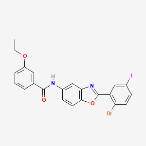 N-[2-(2-bromo-5-iodophenyl)-1,3-benzoxazol-5-yl]-3-ethoxybenzamide