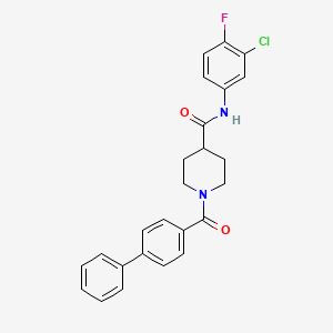 N-(3-chloro-4-fluorophenyl)-1-(4-phenylbenzoyl)piperidine-4-carboxamide