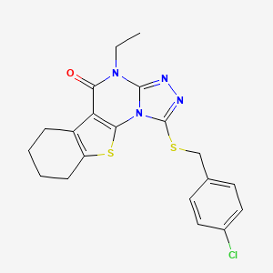 1-[(4-chlorobenzyl)thio]-4-ethyl-6,7,8,9-tetrahydro[1]benzothieno[3,2-e][1,2,4]triazolo[4,3-a]pyrimidin-5(4H)-one