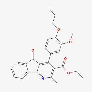 Ethyl 4-(3-methoxy-4-propoxyphenyl)-2-methyl-5-oxoindeno[1,2-b]pyridine-3-carboxylate