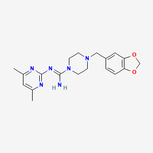 4-(1,3-benzodioxol-5-ylmethyl)-N-(4,6-dimethyl-2-pyrimidinyl)-1-piperazinecarboximidamide