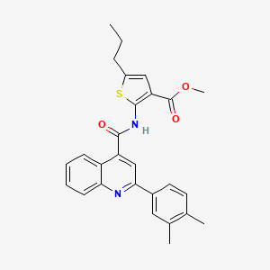 methyl 2-({[2-(3,4-dimethylphenyl)-4-quinolinyl]carbonyl}amino)-5-propyl-3-thiophenecarboxylate