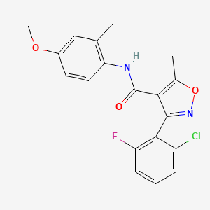 3-(2-chloro-6-fluorophenyl)-N-(4-methoxy-2-methylphenyl)-5-methyl-1,2-oxazole-4-carboxamide