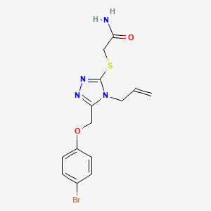 2-[[5-[(4-Bromophenoxy)methyl]-4-prop-2-enyl-1,2,4-triazol-3-yl]sulfanyl]acetamide