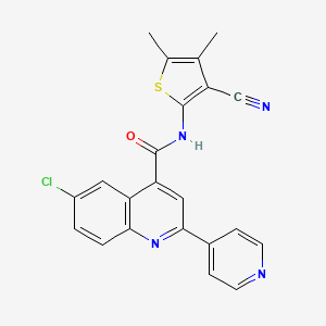 6-chloro-N-(3-cyano-4,5-dimethylthiophen-2-yl)-2-(pyridin-4-yl)quinoline-4-carboxamide