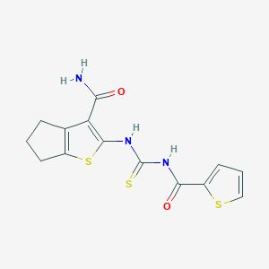 2-({[(2-thienylcarbonyl)amino]carbonothioyl}amino)-5,6-dihydro-4H-cyclopenta[b]thiophene-3-carboxamide