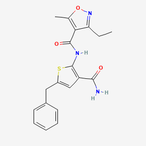 N-(5-BENZYL-3-CARBAMOYLTHIOPHEN-2-YL)-3-ETHYL-5-METHYL-12-OXAZOLE-4-CARBOXAMIDE