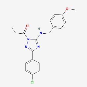 1-[3-(4-Chlorophenyl)-5-{[(4-methoxyphenyl)methyl]amino}-1H-1,2,4-triazol-1-YL]propan-1-one