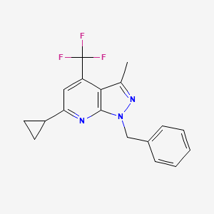 1-benzyl-6-cyclopropyl-3-methyl-4-(trifluoromethyl)-1H-pyrazolo[3,4-b]pyridine