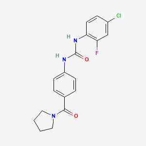 N-(4-chloro-2-fluorophenyl)-N'-[4-(1-pyrrolidinylcarbonyl)phenyl]urea