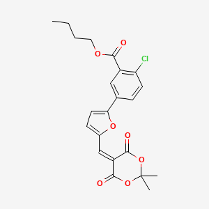 butyl 2-chloro-5-{5-[(2,2-dimethyl-4,6-dioxo-1,3-dioxan-5-ylidene)methyl]-2-furyl}benzoate