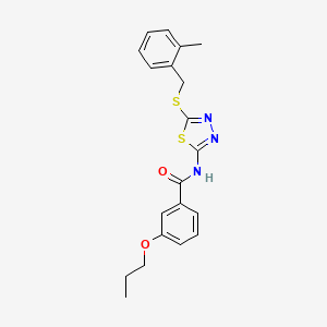 N-{5-[(2-methylbenzyl)thio]-1,3,4-thiadiazol-2-yl}-3-propoxybenzamide