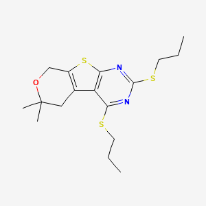 12,12-dimethyl-3,5-bis(propylsulfanyl)-11-oxa-8-thia-4,6-diazatricyclo[7.4.0.02,7]trideca-1(9),2(7),3,5-tetraene