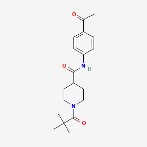 N-(4-acetylphenyl)-1-(2,2-dimethylpropanoyl)piperidine-4-carboxamide