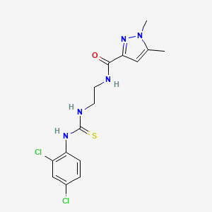 N~3~-(2-{[(2,4-DICHLOROANILINO)CARBOTHIOYL]AMINO}ETHYL)-1,5-DIMETHYL-1H-PYRAZOLE-3-CARBOXAMIDE