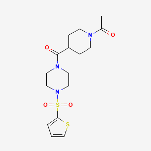 1-(4-{[4-(2-THIENYLSULFONYL)PIPERAZINO]CARBONYL}PIPERIDINO)-1-ETHANONE