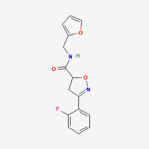 3-(2-fluorophenyl)-N-(furan-2-ylmethyl)-4,5-dihydro-1,2-oxazole-5-carboxamide