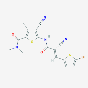 5-{[3-(5-bromo-2-thienyl)-2-cyanoacryloyl]amino}-4-cyano-N,N,3-trimethyl-2-thiophenecarboxamide