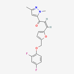 (Z)-3-{5-[(2,4-DIFLUOROPHENOXY)METHYL]-2-FURYL}-1-(1,3-DIMETHYL-1H-PYRAZOL-5-YL)-2-PROPEN-1-ONE