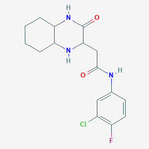 N-(3-chloro-4-fluorophenyl)-2-(3-oxodecahydroquinoxalin-2-yl)acetamide