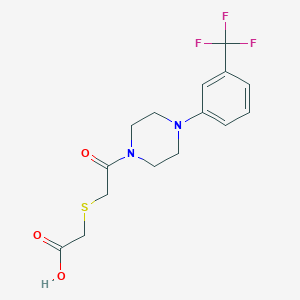 2-[(2-OXO-2-{4-[3-(TRIFLUOROMETHYL)PHENYL]PIPERAZINO}ETHYL)SULFANYL]ACETIC ACID