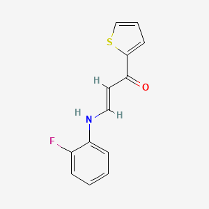 (E)-3-(2-fluoroanilino)-1-thiophen-2-ylprop-2-en-1-one