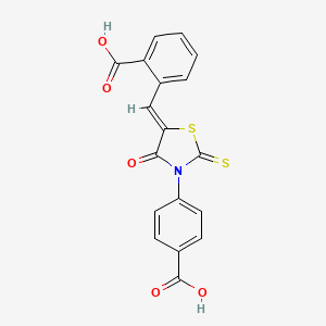 2-{[3-(4-carboxyphenyl)-4-oxo-2-thioxo-1,3-thiazolidin-5-ylidene]methyl}benzoic acid