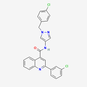 N-[1-(4-chlorobenzyl)-1H-pyrazol-4-yl]-2-(3-chlorophenyl)-4-quinolinecarboxamide