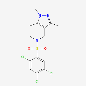 2,4,5-trichloro-N-methyl-N-[(1,3,5-trimethyl-1H-pyrazol-4-yl)methyl]benzenesulfonamide