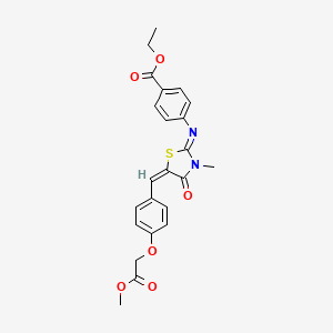 ethyl 4-({5-[4-(2-methoxy-2-oxoethoxy)benzylidene]-3-methyl-4-oxo-1,3-thiazolidin-2-ylidene}amino)benzoate