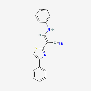 (E)-3-anilino-2-(4-phenyl-1,3-thiazol-2-yl)prop-2-enenitrile