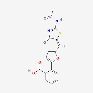 2-(5-{[2-(acetylimino)-4-oxo-1,3-thiazolidin-5-ylidene]methyl}-2-furyl)benzoic acid