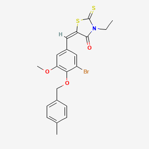 5-{3-bromo-5-methoxy-4-[(4-methylbenzyl)oxy]benzylidene}-3-ethyl-2-thioxo-1,3-thiazolidin-4-one