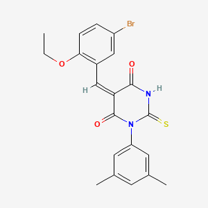 (5E)-5-(5-bromo-2-ethoxybenzylidene)-1-(3,5-dimethylphenyl)-2-thioxodihydropyrimidine-4,6(1H,5H)-dione