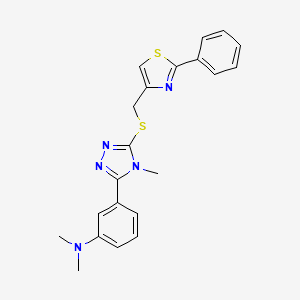 N,N-DIMETHYL-N-[3-(4-METHYL-5-{[(2-PHENYL-1,3-THIAZOL-4-YL)METHYL]SULFANYL}-4H-1,2,4-TRIAZOL-3-YL)PHENYL]AMINE