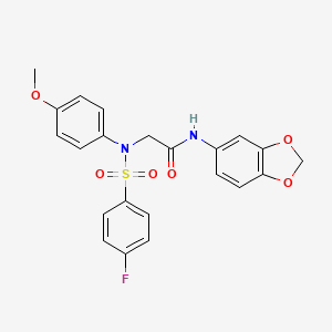 N-1,3-benzodioxol-5-yl-N~2~-[(4-fluorophenyl)sulfonyl]-N~2~-(4-methoxyphenyl)glycinamide