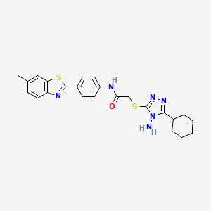 2-[(4-amino-5-cyclohexyl-4H-1,2,4-triazol-3-yl)sulfanyl]-N-[4-(6-methyl-1,3-benzothiazol-2-yl)phenyl]acetamide