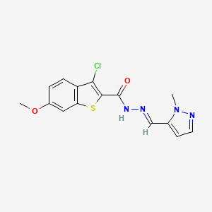 3-chloro-6-methoxy-N'-[(1-methyl-1H-pyrazol-5-yl)methylene]-1-benzothiophene-2-carbohydrazide