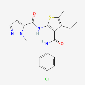 N-{3-[(4-chlorophenyl)carbamoyl]-4-ethyl-5-methylthiophen-2-yl}-1-methyl-1H-pyrazole-5-carboxamide