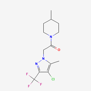 2-[4-CHLORO-5-METHYL-3-(TRIFLUOROMETHYL)-1H-PYRAZOL-1-YL]-1-(4-METHYLPIPERIDINO)-1-ETHANONE