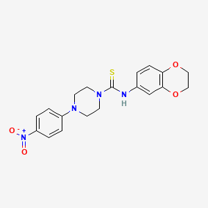 molecular formula C19H20N4O4S B4826072 N-(2,3-dihydro-1,4-benzodioxin-6-yl)-4-(4-nitrophenyl)-1-piperazinecarbothioamide 