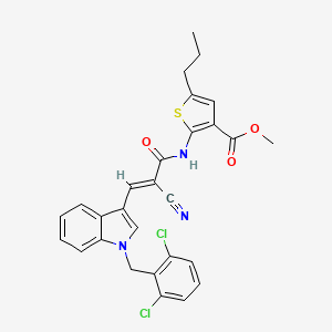 molecular formula C28H23Cl2N3O3S B4826096 methyl 2-({2-cyano-3-[1-(2,6-dichlorobenzyl)-1H-indol-3-yl]acryloyl}amino)-5-propyl-3-thiophenecarboxylate 