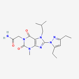 2-[8-(3,5-diethyl-1H-pyrazol-1-yl)-7-isobutyl-3-methyl-2,6-dioxo-2,3,6,7-tetrahydro-1H-purin-1-yl]acetamide