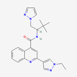 N-[2,2-dimethyl-1-(1H-pyrazol-1-ylmethyl)propyl]-2-(1-ethyl-1H-pyrazol-4-yl)-4-quinolinecarboxamide